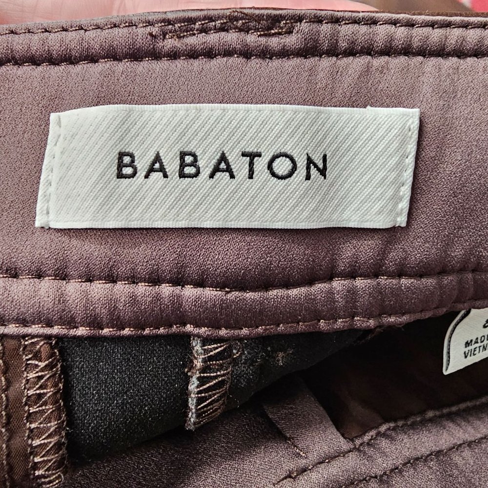 Aritiza Babaton Brown Leather Pants High Waisted Bootcut Vegan Coffee Bean 8 - Picture 6 of 9